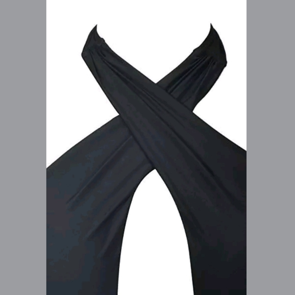 Black One Piece Plunge Swimsuit - Picture 4 of 7